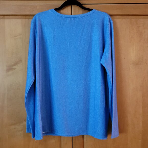 Long Sleeve Blue "Yes I'm Cold me 24:7" Tee Shirt - 1X - Picture 3 of 3